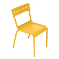fermob - chaise enfant kids en métal, aluminium laqué couleur jaune 33.5 x 36 55.5 cm designer frédéric sofia made in design