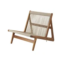gubi - fauteuil lounge initial en bois, bois iroko huilé couleur naturel 58 x 71 86 cm designer mathias rasmussen made in design