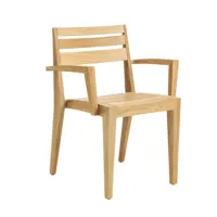 ethimo - fauteuil de repas ribot en bois, teck couleur bois naturel 58 x 52 82 cm designer marc sadler made in design
