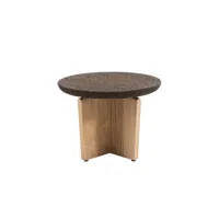 ethimo - table basse cross en liège, liège bruni couleur bois naturel 60 x 43 cm designer patrick norguet made in design