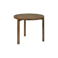 valerie objects - table ronde walnut solid large en bois, noyer massif couleur bois naturel 90 x 75 cm designer atelier 365 made in design