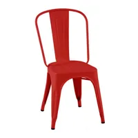 tolix - chaise empilable a - rouge - 51.5 x 44 x 85 cm - designer xavier pauchard - métal, acier laqué