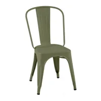 tolix - chaise empilable a en métal, acier laqué couleur vert 51.5 x 44 85 cm designer xavier pauchard made in design