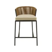 cinna - chaise haute lapel en plastique, rotin synthétique tressé couleur beige 52.5 x 56.5 87 cm designer busetti garuti redaelli made in design