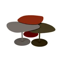 matière grise - tables gigognes galet en métal, acier couleur beige 174 x 202 116 cm designer luc jozancy made in design