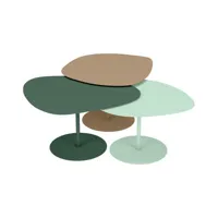 matière grise - tables gigognes galet en métal, acier couleur beige 174 x 202 116 cm designer luc jozancy made in design