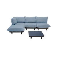 fatboy - canapé de jardin rembourré paletti en tissu, tissu oléfine couleur bleu 280 x 190 90 cm made in design