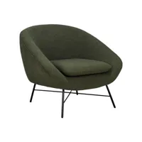 ethnicraft - fauteuil rembourré barrow en tissu, mousse haute densité couleur vert 81 x 79 71 cm designer jacques  deneef made in design
