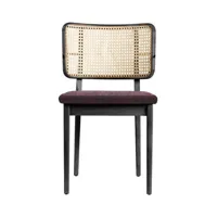red edition - chaise rembourrée cannage en bois, rotin couleur noir 48.5 x 52 80 cm made in design