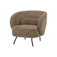 bloomingville - fauteuil rembourré fauteuil rembourré - marron - 78 x 76 x 71 cm - tissu, tissu bouclé