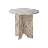 bloomingville - table d'appoint jasmia en pierre, marbre couleur beige 46 x 42 cm made in design