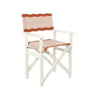 business & pleasure - fauteuil pliant the directors en tissu, toile outdoor pleasuretex couleur rose 77 x 57 33.5 cm made in design