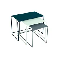 fermob - tables gigognes oulala multicolore 55 x 30 40 cm designer studio métal, acier
