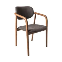 pols potten - fauteuil rembourré fauteuil bois - gris - 52.5 x 53 x 80 cm - tissu, frêne