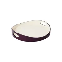maison sarah lavoine - plateau table - violet - 40 x 40 x 10 cm - designer sarah lavoine - bois, bambou laqué