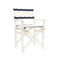 business & pleasure - fauteuil pliant the directors en tissu, toile outdoor pleasuretex couleur blanc 77 x 57 33.5 cm made in design