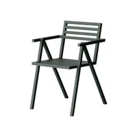 nine - fauteuil de repas empilable 19 outdoors en métal, aluminium thermolaqué couleur vert 54.5 x 68.5 79.5 cm designer butterfield brothers made in design