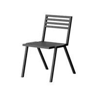 nine - chaise empilable 19 outdoors en métal, aluminium thermolaqué couleur noir 48.5 x 68.5 79.5 cm designer butterfield brothers made in design
