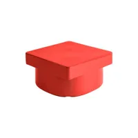 nine - table basse landmark - rouge - 60 x 60 x 32 cm - designer daniel schofield - céramique, céramique émaillée