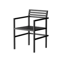 nine - fauteuil de repas 19 outdoors en métal, aluminium thermolaqué couleur noir 52.5 x 54.5 79.5 cm designer butterfield brothers made in design