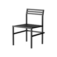 nine - chaise 19 outdoors en métal, aluminium thermolaqué couleur noir 52.5 x 54.5 79.5 cm designer butterfield brothers made in design