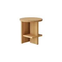 nine - table d'appoint tee - bois naturel - 40 x 40 x 42.5 cm - designer matteo fogale - bois, chêne massif huilé