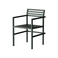 nine - fauteuil de repas 19 outdoors en métal, aluminium thermolaqué couleur vert 52.5 x 54.5 79.5 cm designer butterfield brothers made in design