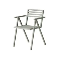 nine - fauteuil de repas empilable 19 outdoors - gris - 54.5 x 68.5 x 79.5 cm - designer butterfield brothers - métal, aluminium thermolaqué