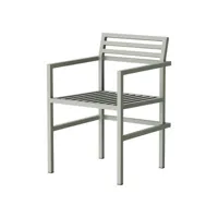 nine - fauteuil de repas 19 outdoors en métal, aluminium thermolaqué couleur gris 52.5 x 54.5 79.5 cm designer butterfield brothers made in design