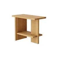 nine - table d'appoint tee - bois naturel - 6 x 30 x 47.5 cm - designer matteo fogale - bois, chêne massif huilé