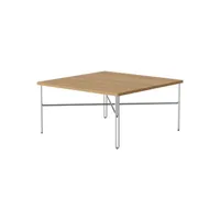 nine - table basse inline - bois naturel - 80 x 80 x 40 cm - designer julien renault - bois, chêne massif