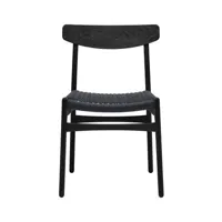 carl hansen & son - chaise wegner en bois, corde papier couleur noir 54 x 47 73 cm designer hans j.  made in design