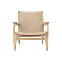 carl hansen & son - fauteuil lounge wegner en bois, corde papier couleur bois naturel 73 x cm designer hans j.  made in design