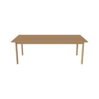 bolia - table rectangulaire track en bois, chêne massif huilé, certifié fsc couleur bois naturel 220 x 90 74 cm designer studio nooi made in design