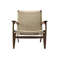 carl hansen & son - fauteuil lounge wegner en bois, corde papier couleur bois naturel 73 x cm designer hans j.  made in design