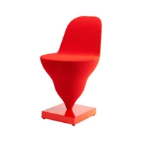moustache - chaise rembourrée gelato en tissu, mousse polyuréthane couleur rouge 50 x 42 75 cm designer jean-baptiste fastrez made in design