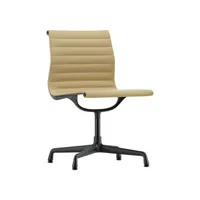 vitra - chaise de bureau eames aluminium - marron - 54 x 58 x 88 cm - designer charles & ray eames - cuir, cuir de vache