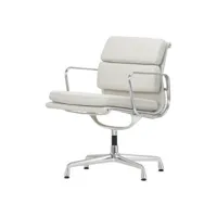 vitra - fauteuil rembourré soft pad en cuir, cuir de vache couleur blanc 59 x 58 84 cm designer charles & ray eames made in design