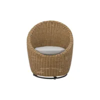 bloomingville - fauteuil pivotant roccas - marron - 73 x 74 x 86 cm - fibre végétale, polyrotin
