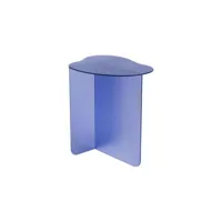 & klevering - table d'appoint flow en verre couleur bleu 45 x 35 cm made in design