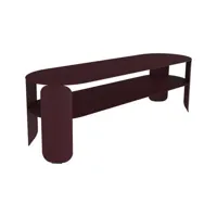 fermob - table basse bebop en métal, aluminium couleur violet 120 x 40 42 cm designer tristan lohner made in design