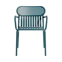 petite friture - fauteuil bridge empilable week-end - bleu - 50 x 57 x 77 cm - designer studio brichetziegler - métal, aluminium