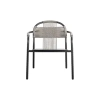vincent sheppard - fauteuil lounge empilable cleo en plastique, corde polypropylène couleur gris 69 x 71 77 cm made in design