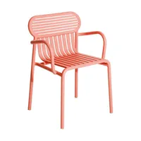 petite friture - fauteuil bridge empilable week-end en métal, aluminium couleur orange 50 x 57 77 cm designer studio brichetziegler made in design