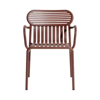 petite friture - fauteuil bridge empilable week-end - rouge - 50 x 57 x 77 cm - designer studio brichetziegler - métal, aluminium