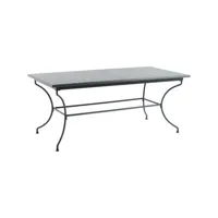 unopiu - table rectangulaire toscana en métal, fer galvanisé couleur gris 180 x 90 75 cm made in design