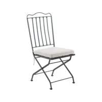 unopiu - chaise pliante toscana - gris - 46 x 60 x 102 cm - métal, acier inoxydable thermolaqué