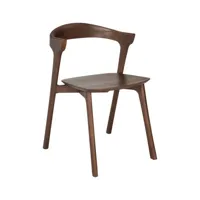 ethnicraft - chaise bok en bois, teck massif teinté brun couleur marron 54 x 50 76 cm designer alain van havre made in design