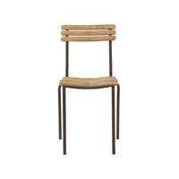 ethimo - chaise empilable laren en bois, teck naturel fsc couleur bois 50 x 45 85 cm designer design studio made in
