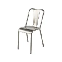 tolix - chaise empilable t37 - métal - 44 x 47 x 83 cm - designer xavier pauchard - métal, acier inoxydable brut verni